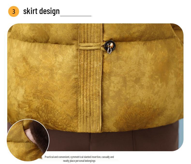 2025 New Chinese Style Down Jacket for Petite Middle-aged & Elderly Women - Autumn/Winter
