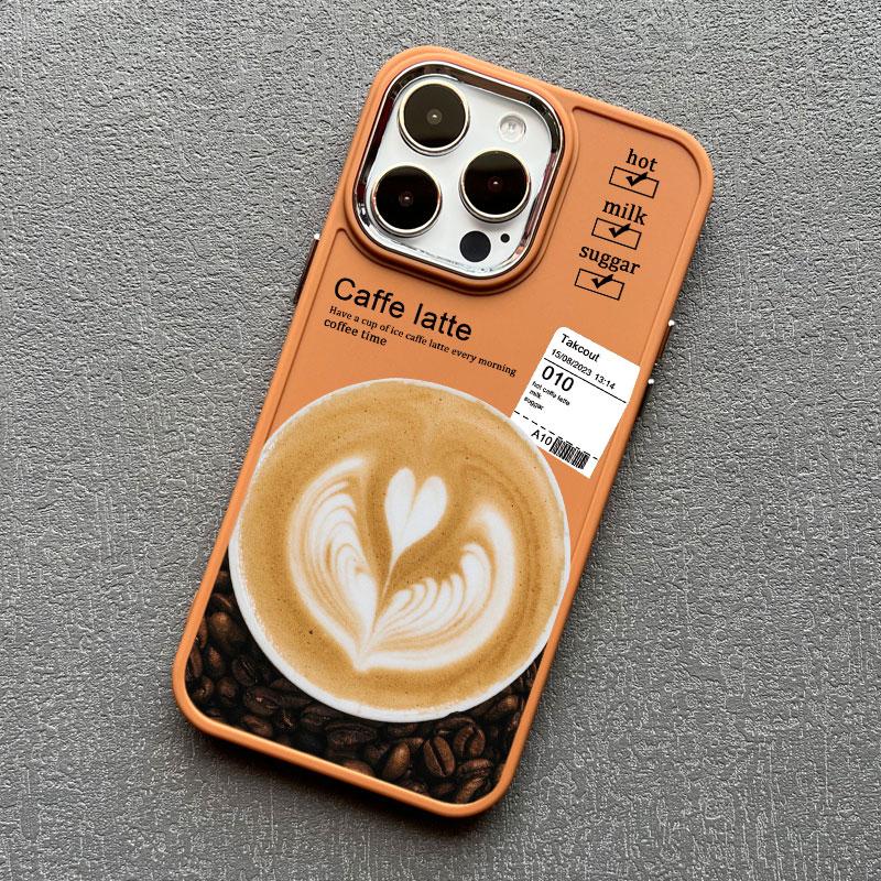 Brown Ice Latte American Coffee Phone Case for Iphone 12 11 14 13 15 16 Pro Max Mini X XR XS 7 8 Plus SE2 Shockproof Print Cover