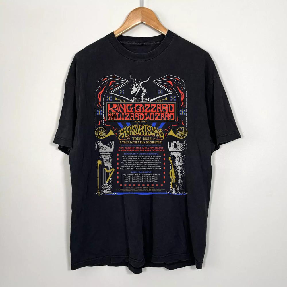 

King Gizzard & the Lizard Wizard Band 2025 Tour T Shirt Black All Size AQ145 Unisex T-Shirt S