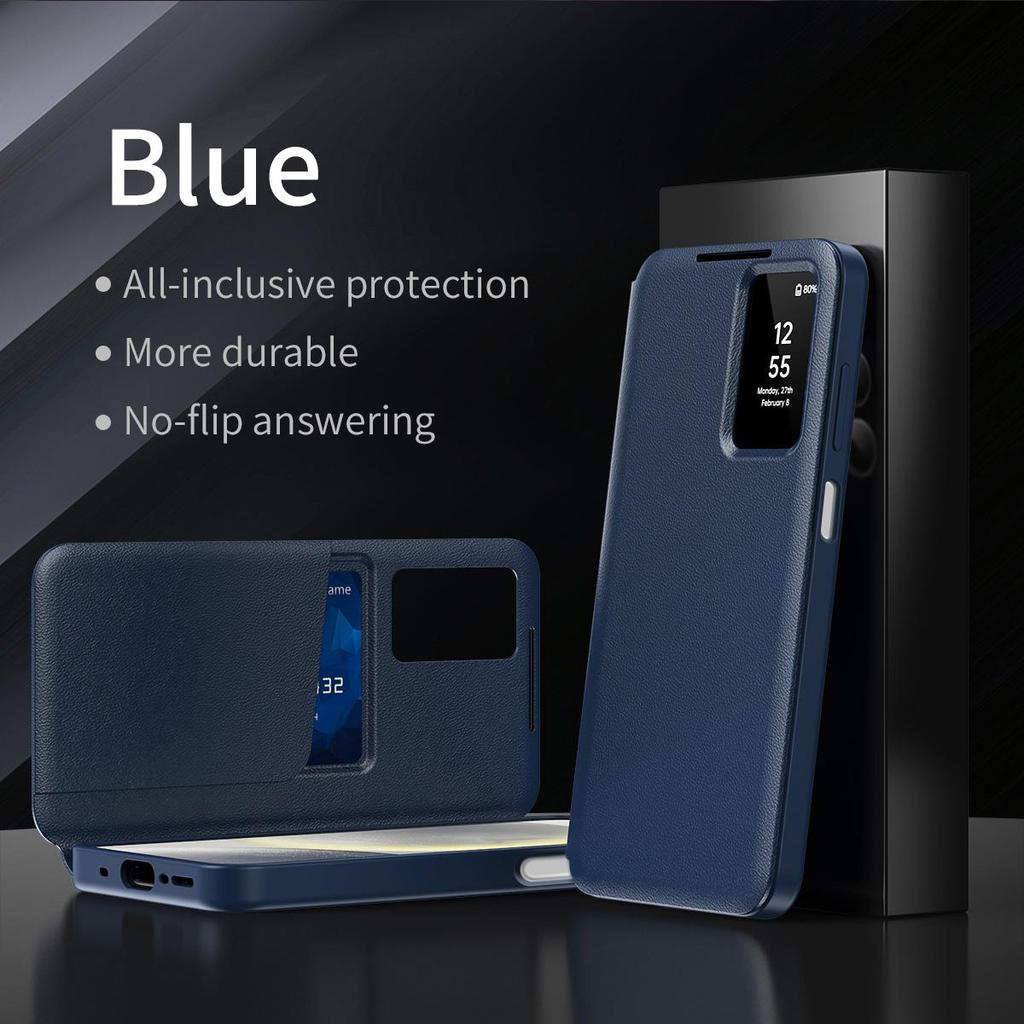 For Samsung Galaxy A16 A56 A55 A17 A37 A57 Smart Window Case, APP Wake Up/Sleep, Wallet Phone Protect Cover Card Pocket Holder Case