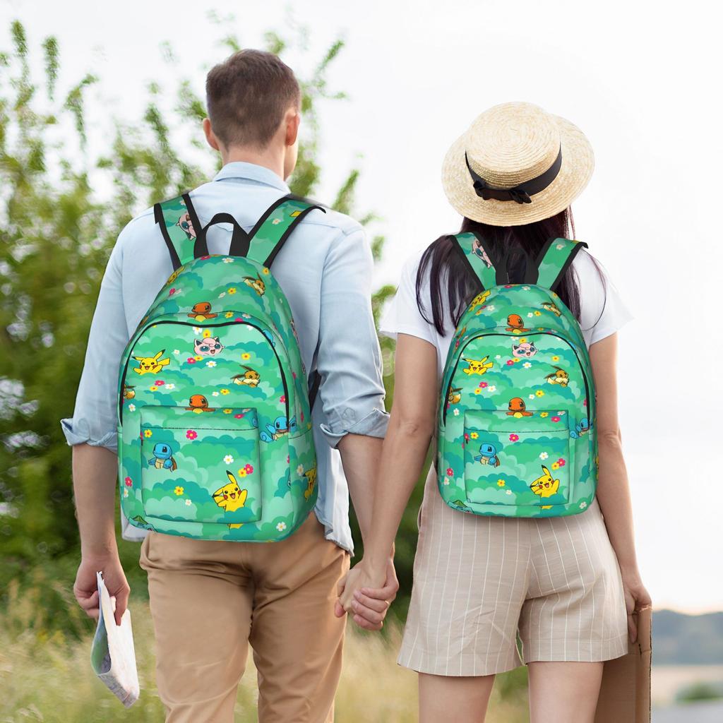 Fashion Cartoon Pokemon Theme Backpack  Mochilas Harajuku Design For School Large Capacity Rucksack