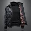 Mens Winter White Duck Down Puffer Jacket With Stand Collar Lightweight Warm Casual Coat 90% Fill Power 680