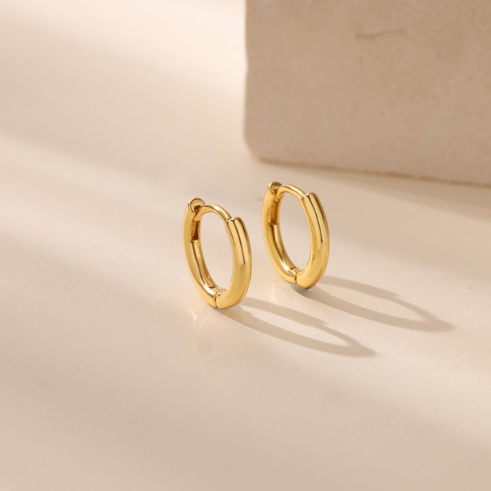 

Cubic Zirconic Hoop Huggie Earrings For Women Ladies Gold Color Stainless Steel Circle Earring Jewelry Wedding Best Friend Gifts