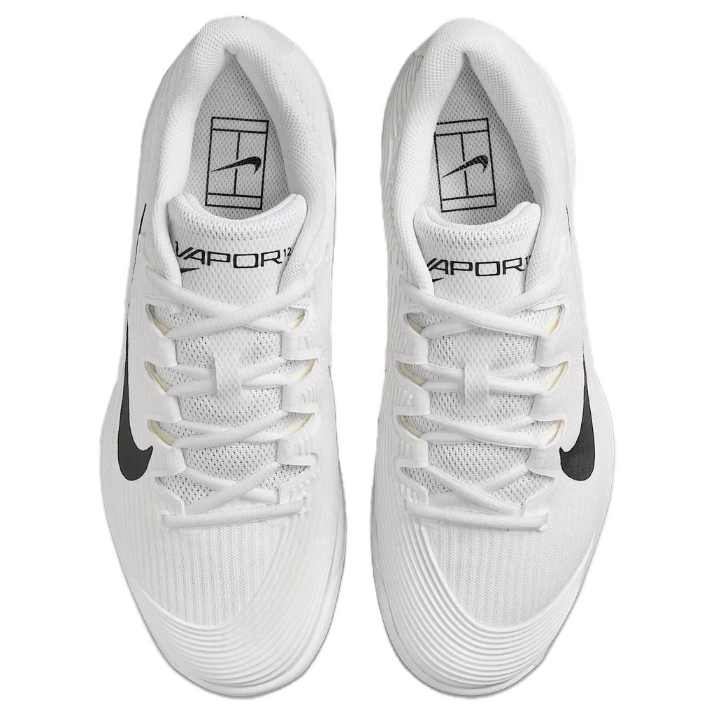 NikeCourt Air Zoom Vapor 12 HC White Black Women Sneakers Summit-White FV5554-100