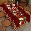 Oil-proof Christmas Santa Claus Tablecloth Waterproof Xmas Deer Table Mat  Home Dector