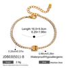 J&D 18K Gold Plate Stainless Steel Bracelet Trendy Classic Waterproof White Zircon Letter Chain Bracelet