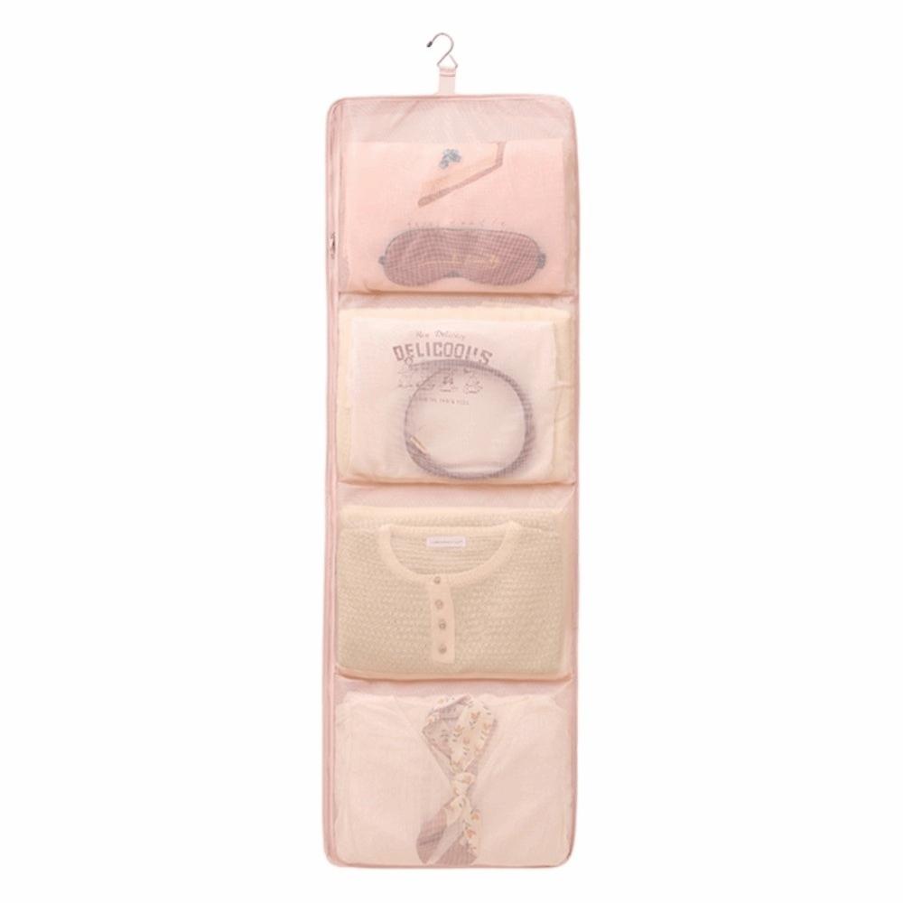 Foldable Hanging Clothes Organizer Mesh Pockets Wardrobe Organizer Closet Organization