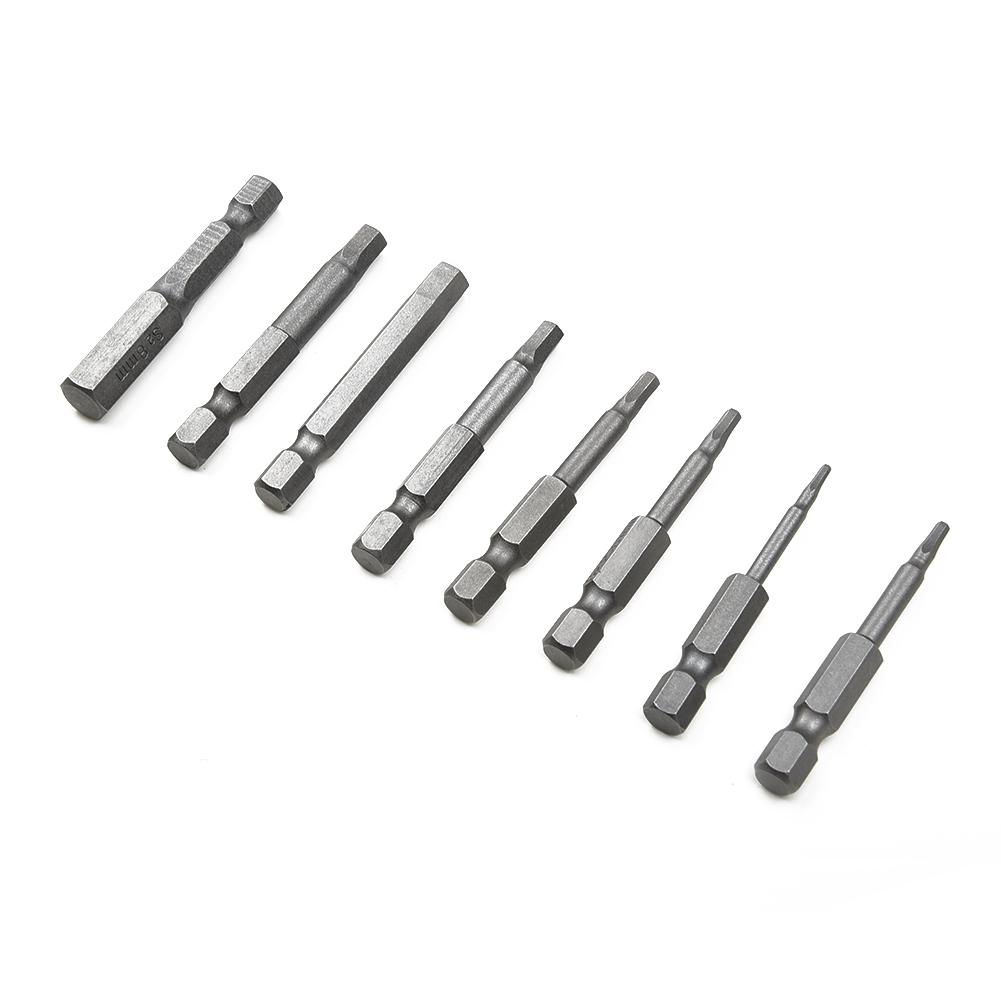 8pcs Hex Key Bits Set Quick Connect Power Drill 1 4 Magnetic Handle