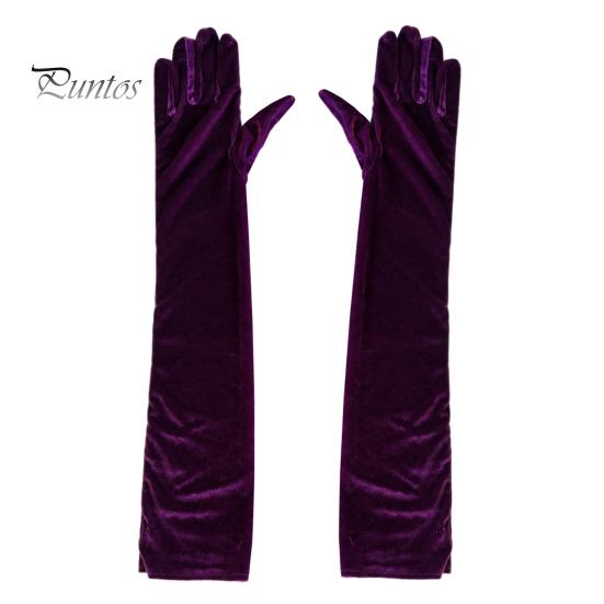 Masquerade Costume Gloves 1 Pair Velvet Opera Gloves, 1920s Long Elbow Length Sophisticated Evening Wear Accessories for Women, Stretch Wedding Party