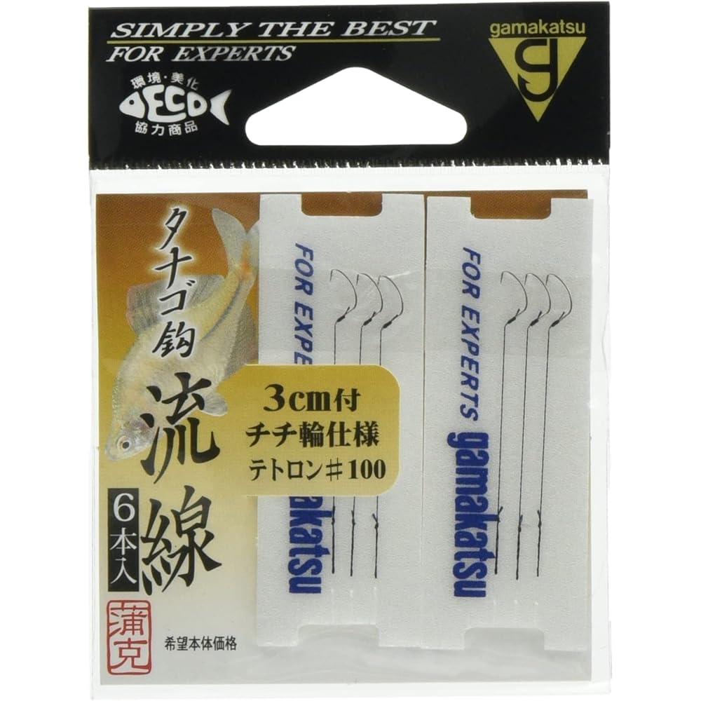 Gamakatsu Tetoron Lined Tanago Hook, Streamlined Leader - Tetoron #100 Fishing Hook