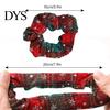 Knitted Elastic Hair Ties 2Pcs Christmas Plaid Scrunchies with Snowflake Patterns for Women Girls, Soft Versatile Bands Holiday Hairstyles,
