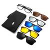 TR90 5-Piece Magnetic Clip-On Polarized Sunglasses Set with Pouch for Men & Women