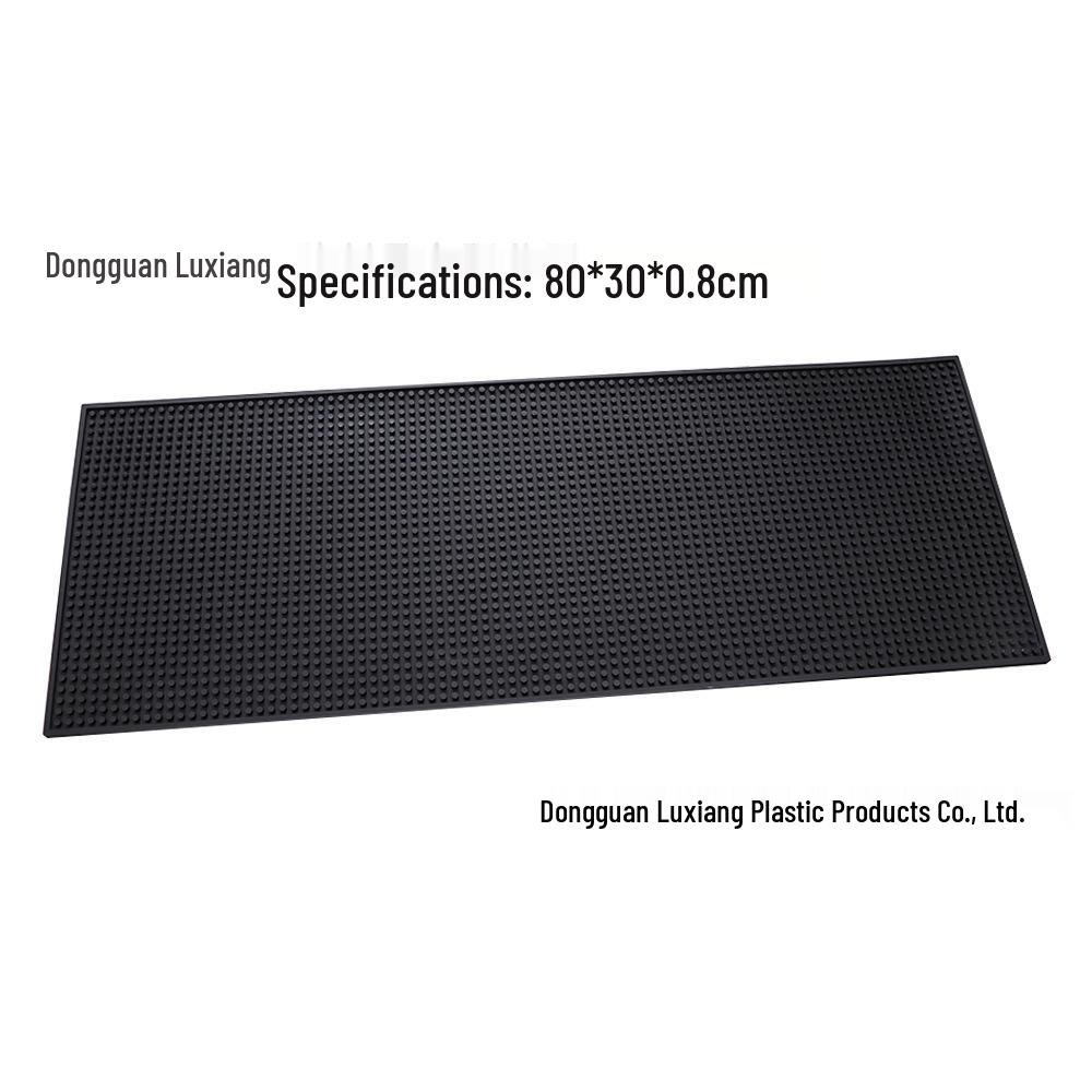 Black Non-slip Thickened PVC Bar Mat - High-end Soft Rubber Coaster