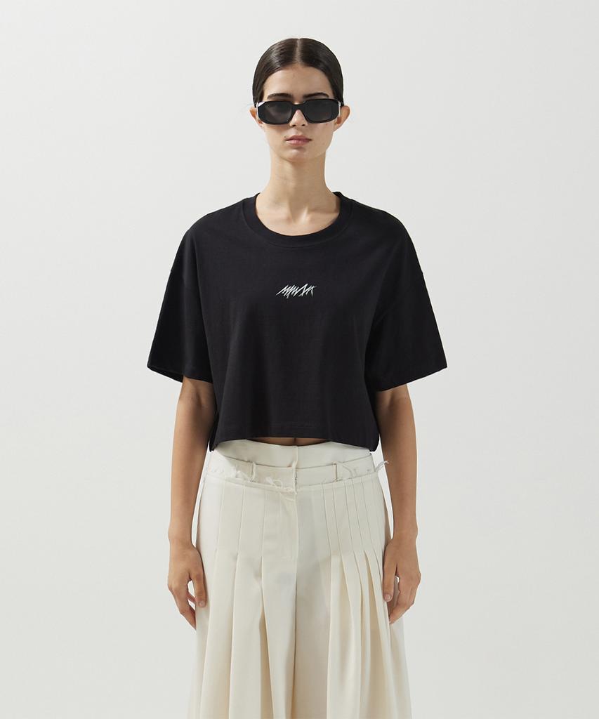 Meuameu Logo Wide Crop T-Shirt