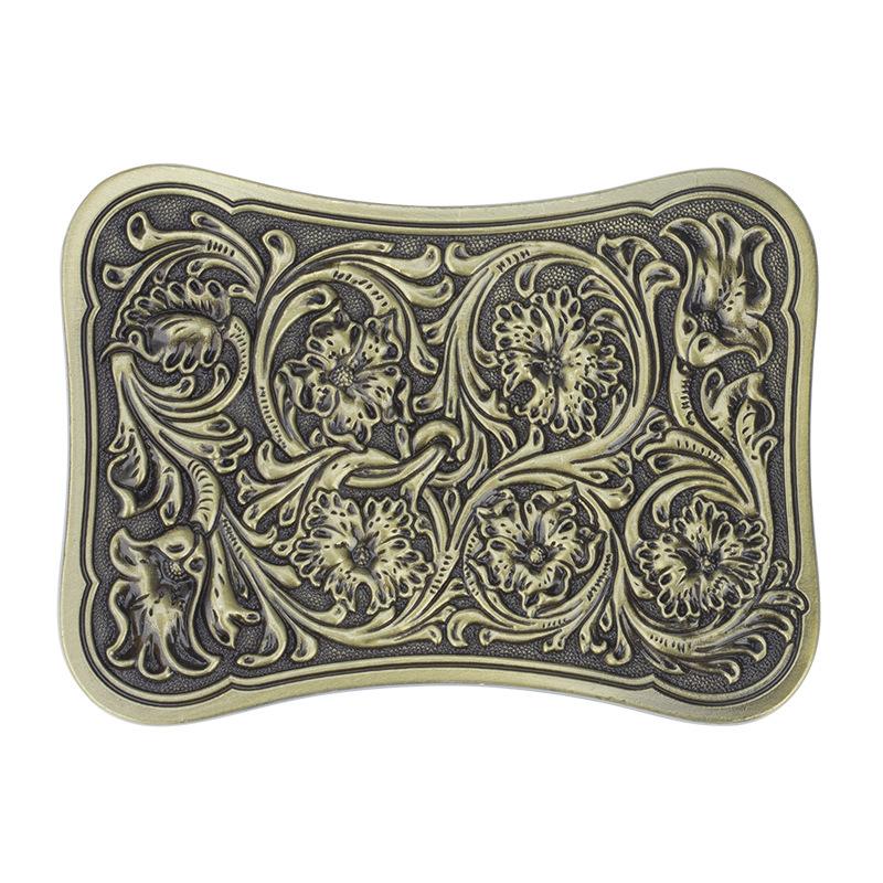 New Fashion Women Belt Gorgeous Arabesque Floral Pattern Noble Royal Flower Metal Buckle Lady Daily Waistband