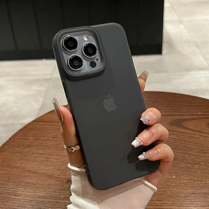 Módní měkký matný barevný kryt na telefon pro iPhone 17 16 11 12 13 14 15 Pro Max Plus X XS Max Průhledné nárazníkové kryty