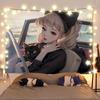 Anime Girl And Cat Healing Scenery Tapestry Wall Hanging Decorative Fabric for Room Headboard And Background Decoration