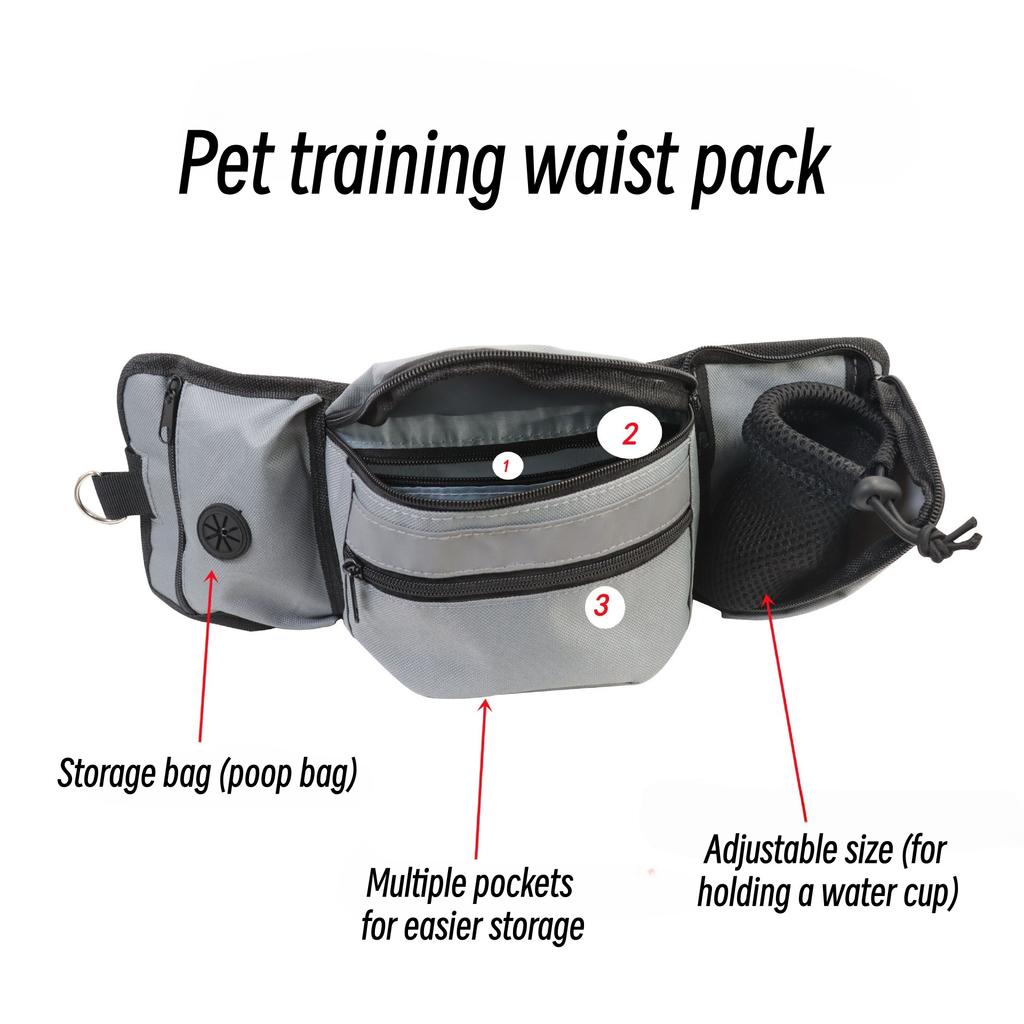 Multifunctional Outdoor Pet Training Waist Bag Cat And Dog Snack Bag Dog Walking Running Training Accessory