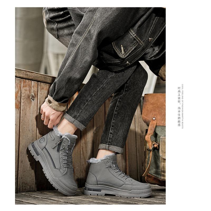 Men S Winter High Top Thermal Lined Work Boots Anti Slip Wear Resistant