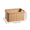 Rectangular Woven Basket Light Brown Container Reinforced rimed for Home Organization