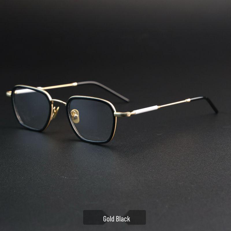 22002 Modische Vollrand-Brillenfassungen aus reinem Titan für Damen & Herren - Retro-Stil, Passform für großes Gesicht