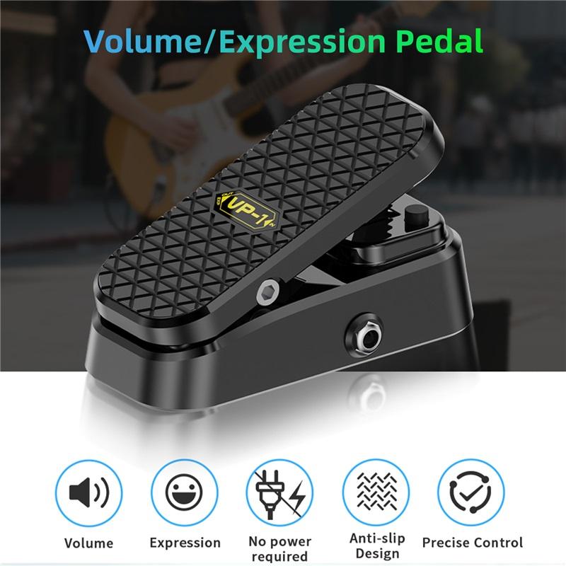 VE-P1 Lautstärke-Expression Gitarreneffektpedal 2-in-1 Doppelte Steuerung Stummer Puffer Metallgehäuse Stereo-Schnittstelle für Gitarre Bass