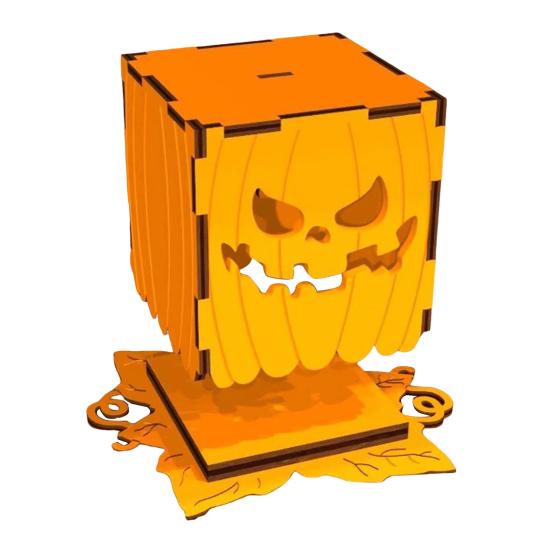 Halloweenská dýňová lampa Dřevěná dekorativní dýňová lucerna pro vnitřní venkovní krb na krbovou římsu Stolní dekorace