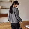Loose Slit New Chinese Sweatshirt Autumn New Fashionable Casual Simple Sweatshirt for Women