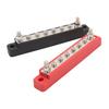 1 Pair M6 Power Distribution Block High Current DC12V To 48V 150A Double Stud 8 Way Battery Bus Bar Black Red for Car