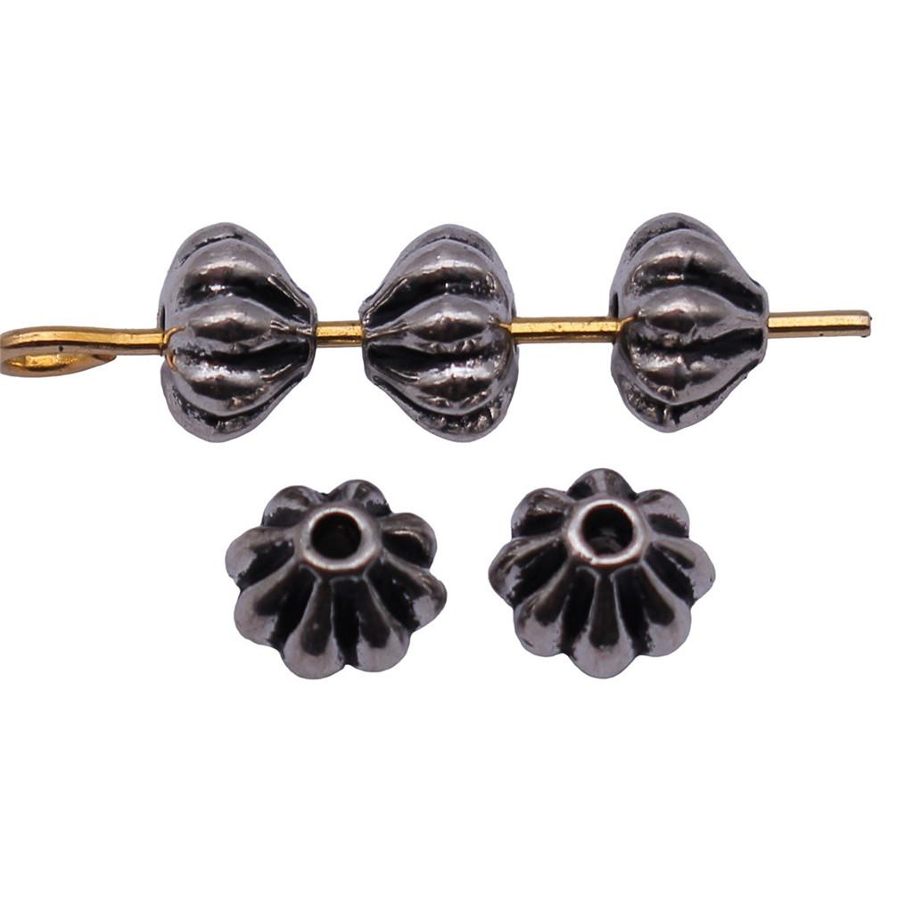Multi Color Flower Edge Spacer Beads Metal Charms For Jewelry Making Accessories