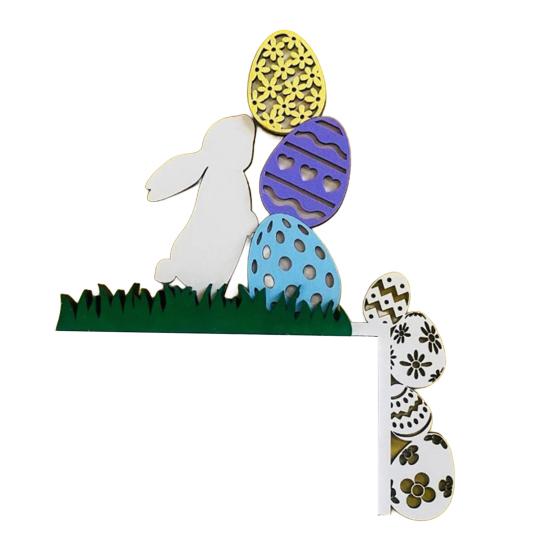 

Пасхальный кролик, дверь, угловое украшение, фермерский деревенский цветной кроличьи уши в виде яйца и моркови A