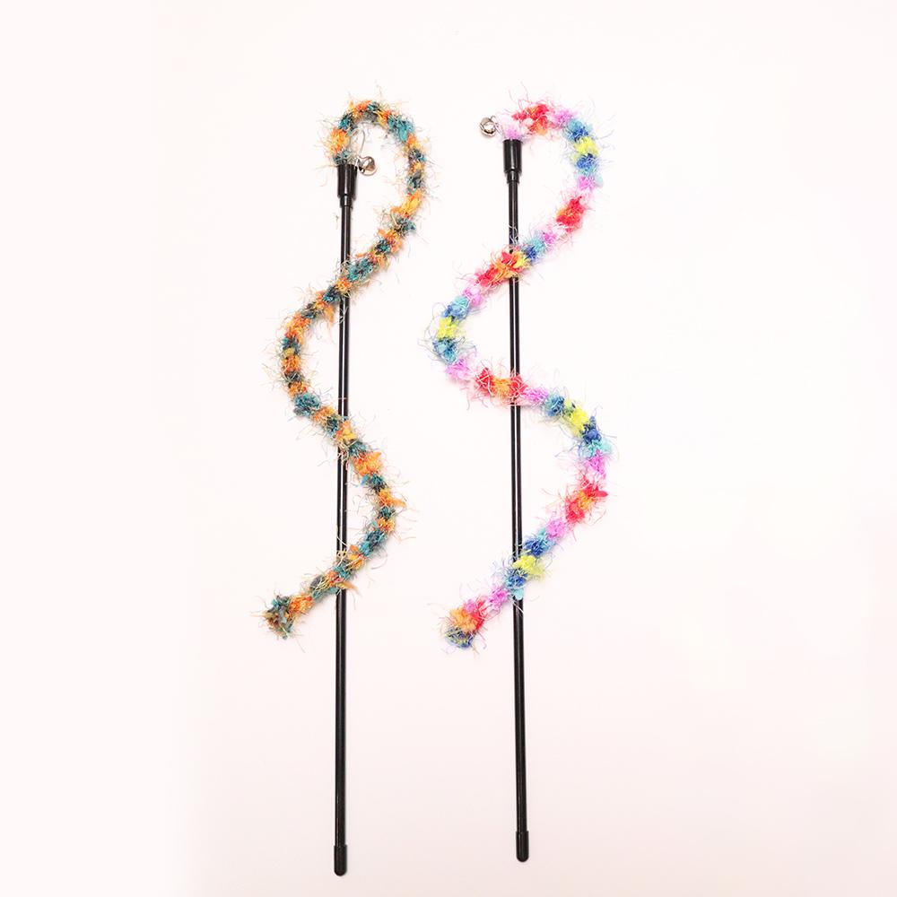 Colored Rope Plush Rope Cat Teasing Stick Toy Cat Bite Rope Pet Toys