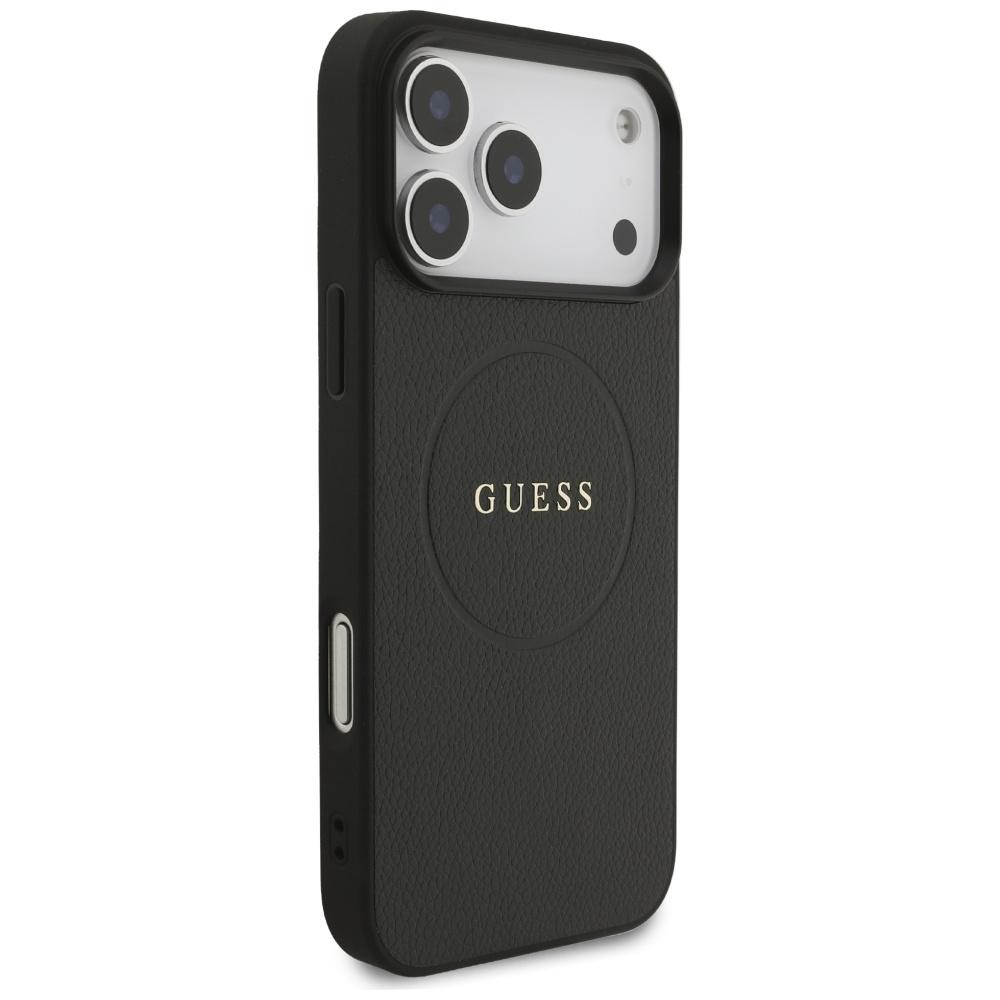 Coque Guess Anneau texturé MagSafe pour iPhone 17 Pro Max noir