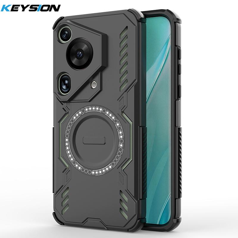 KEYSION Hollow Heat Dissipation Case for Huawei Pura 70 Pro+ Magnetic Cooling Shockproof Phone Cover for Huawei Pura 70 Ultra