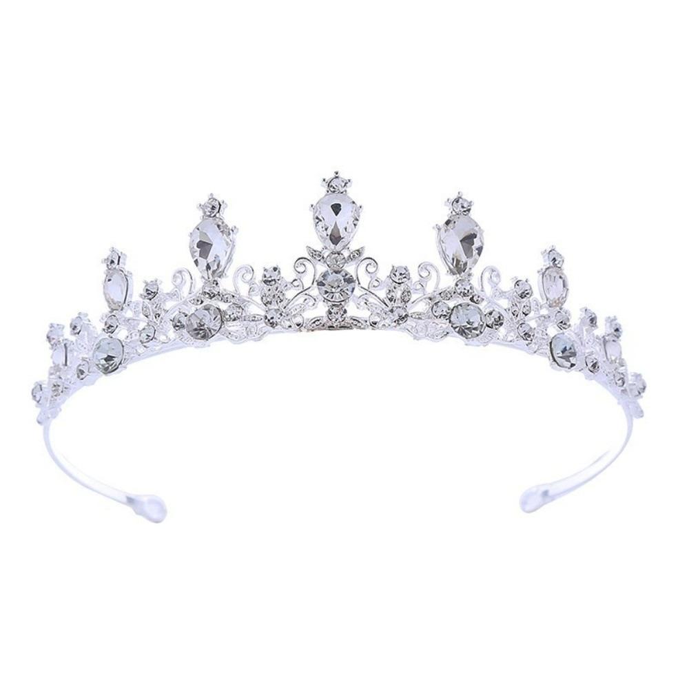 Water Drop Shape Bridal Crown Zinc Zinc Alloy Diadem Headwear Decorations Headband Wedding Tiaras  Birthday