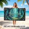 Mushroom Forest Theme Soft Beach Towel Personalized Custom Name Text Towel Portable for Beach Pool Travel
