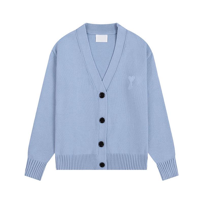 Klassischer Strick-Cardigan mit Herz-Stickerei - Unisex Lockerer Pullover