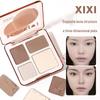 Xixi 4-Color Contour & Highlight Palette - Multi-Use Face Shaping & Brightening with Excellent Color Payoff for Daily Use