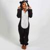 Women's Fashion Fleece-Lined Thickened Fleece Hooded Pyjamas With Zip-Up Onesie