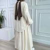 2024 Muslim Middle Eastern Women's Puff Sleeve Shirt and Skirt Casual Suit