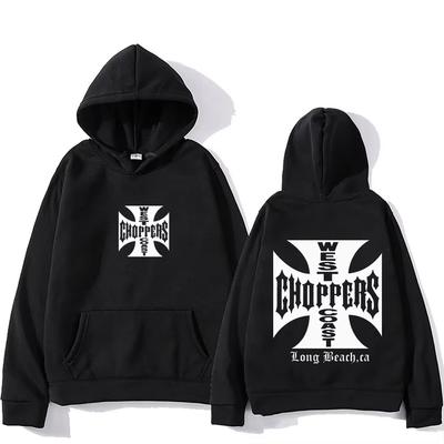 Nuova Felpa con Cappuccio Casual da Uomo Primavera e Autunno con Stampa West Coast Choppers Top a Manica Lunga da Uomo Donna per Outdoor Jogging Fitness