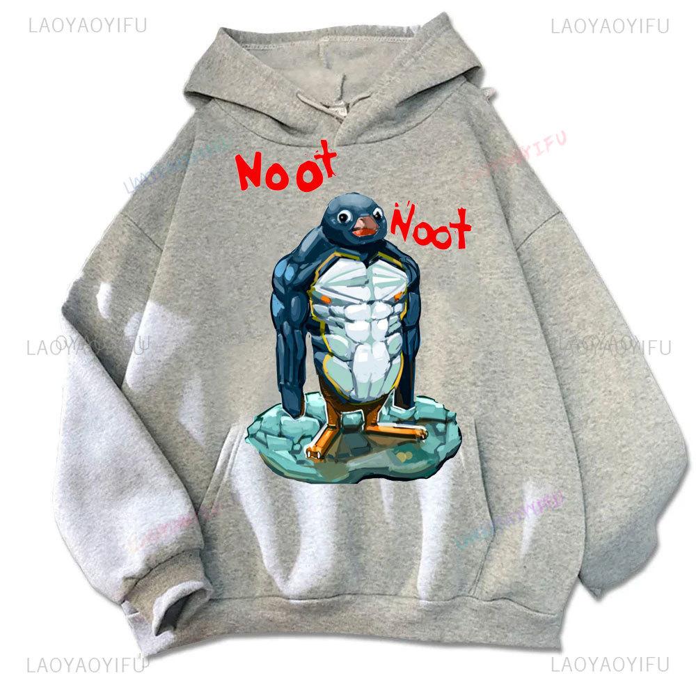 Music-listening Penguin Emotion Autumn Winter Hoodies Men Fashion Long Sleeve Sweatshirts Women Streetwear Pullovers Sudaderas