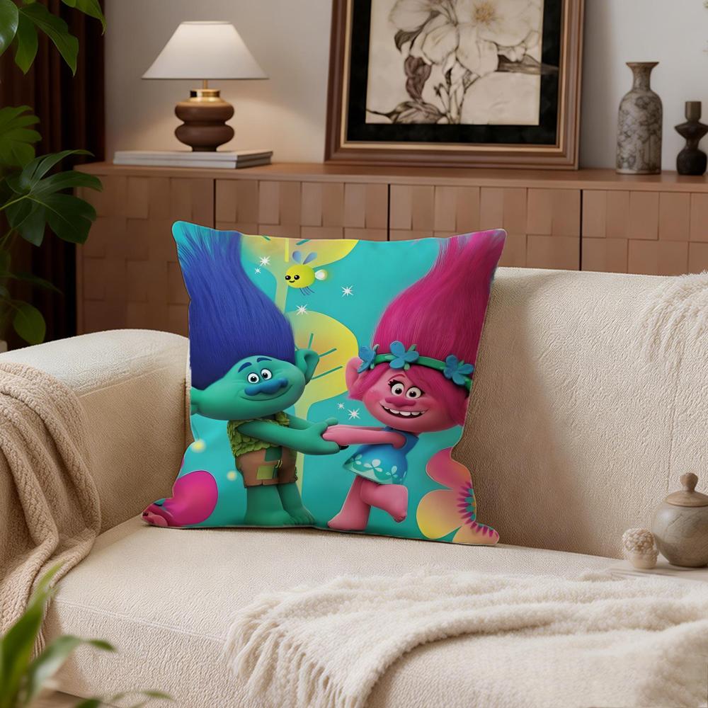 Kids Trolls Cushion Cover Cushion Cover Set 4Pcs 50x50 45x45 40x40 Pillowcase Decorative Sofa Home Decor