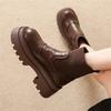 Thick-soled British Chelsea Boots Autumn and Winter New Retro Round Boots Short Boots Martin Boots Brown