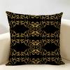 Gold European Style Retro Cushion Cover Natural Linen Organic Fabric DoubleSided Printing Room Sofa Decor Pillow Case