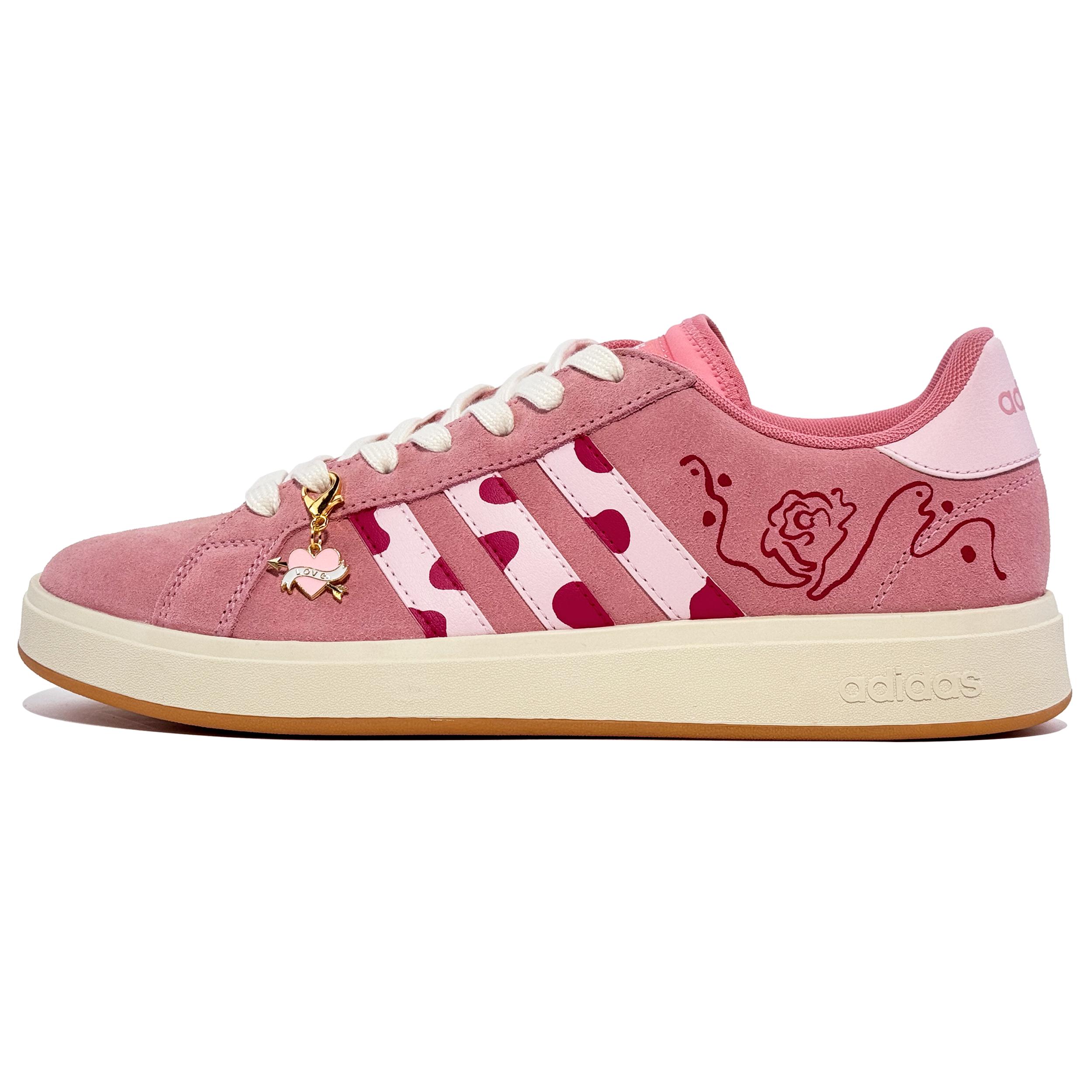 

Adidas Grand Court Base 00s Abrasion Resistant Low top Skateboard Shoes Unisex Pink JR7110(Team567-) 45⅓