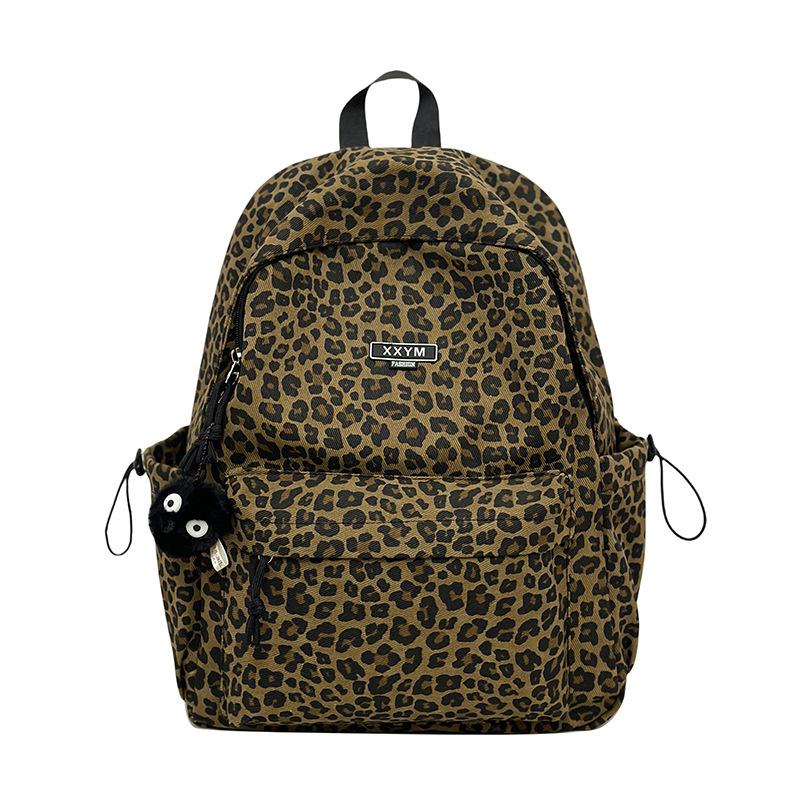 Schultasche trendig Retro Leo-Muster 1011 neue Schultasche weibliche College-Studentin Rucksack mit großer Kapazität lässig vielseitig Pendlerrucksack