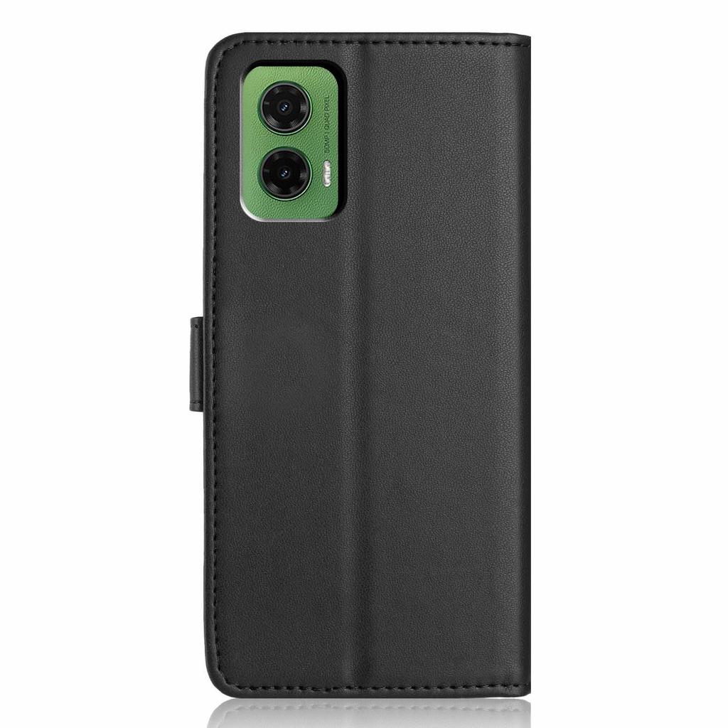 For Motorola Moto G35 5G Wallet Case with Strap/Multiple Card Slots Solid Color Leather Stand Phone Cover
