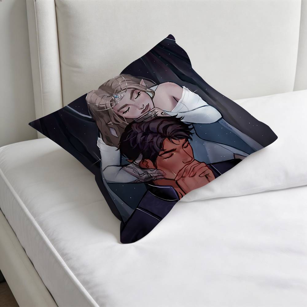 Acotar A Court of Mist Fury Printed Pillowcase Soft Polyester Pillow Cover Home Bedding Decor Print Gift No Pillow Core