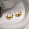Unique Drop Earrings with Sparkling Zircon Stones Stainless Steel Texture Comfortable and Stylish Jewelry for Any Outfit